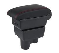 HPZPRPCEW Pour R&enault Pour Duster Accoudoir Pour R&enault Pour Dacia Pour Duster 2 3 Boîte À Accoudoir Auto 2019-2024 Boîte De Rangement(B1 Noir rouge 3USB)