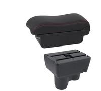 HPZPRPCEW Pour R&enault Pour Duster Accoudoir Pour R&enault Pour Dacia Pour Duster 2 3 Boîte À Accoudoir Auto 2019-2024 Boîte De Rangement(B2 Black red 3 USB)