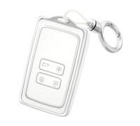 HPZPRPCEW pour Renault pour Clio pour Kadjar pour Capture pour Koleos pour Espace pour Master pour Talisman Coque Protection TPU Clé Voiture(Argent Blanc)
