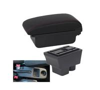 HPZPRPCEW Pour S&koda Pour FABIA Accoudoir Pour Fabia 2 2008-2014 Boîtier Accoudoir Voiture Pièces Rétrofit Boîte Rangement Pièces Intérieures(B1 Noir rouge 3USB)