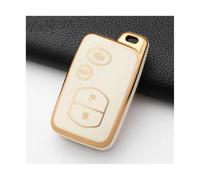 HPZPRPCEW pour Toyota pour Prius pour Camry pour Corolla pour Land pour Cruise pour Prado pour Crown pour Subaru Coque Clé Voiture en TPU(White Gold,Single)