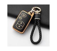 HPZPRPCEW pour Toyota pour Prius pour Camry pour Corolla pour Land pour Cruise pour Prado pour Crown pour Subaru Coque Clé Voiture en TPU(Or Noir,Ensemble B)