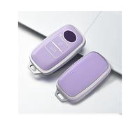 HPZPRPCEW pour Toyota pour Yaris pour Ativ pour Raize pour Veloz pour Avanza pour Perodua Coque Clé Voiture Protecteur 3 Boutons Étui TPU(Purple Silver)