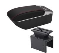 HPZPRPCEW Pour Universel Boîte D'accoudoir Central Pour Modèle Universel Boîte De Rangement Auto Accessoires Auto Pièce Rénovation(Noir rouge Pas d'USB)