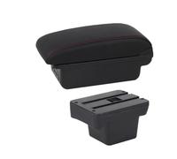 HPZPRPCEW Pour VW Pour Caddy 5 2024 Boîte D'accoudoir Boîte De Rangement D'accoudoir Boîte De Rangement Aménagement Intérieur(B1 Noir rouge 3USB)