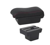 HPZPRPCEW Pour VW Pour Caddy 5 2024 Boîte D'accoudoir Boîte De Rangement D'accoudoir Boîte De Rangement Aménagement Intérieur(B2 Black red 3 USB)