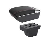 HPZPRPCEW Pour VW Pour Caddy 5 2024 Boîte D'accoudoir Boîte De Rangement Rétrofit Intérieur(C1 ligne rouge 7USB)