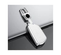 HPZPRPCEW pour VW pour Golf 8 MK8 GTI R pour Skoda pour Octavia Coque De Clé Voiture en Alliage Et Cuir À 3 Boutons avec Protection(Blanc,1 Jeu)
