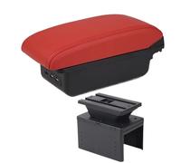 HPZPRPCEW Pour VW Pour T-Cross Boîte D'accoudoir Pour VW Pour T-Cross Accoudoir Auto Intérieur Boîte De Rangement Centrale(B4 rouge 3USB)
