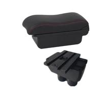 HPZPRPCEW Pour VW Pour T&ouran Pour Caddy Boîte À Accoudoir Boîte De Rangement Centrale Accessoires Auto Intérieurs De Retrofit(B2 Black red 3 USB)