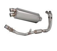 HPZPRPCEW Silencieux D'échappement Complet Pour Moto Pour CFMOTO 450MT ADV 450 MT Pour Adventure Avec Collecteur Avant DB Killer(Argent)