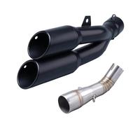 HPZPRPCEW Silencieux D'échappement Intermédiaire Pour Moto Pour Benelli Pour Leoncino 250 502c TRK502C Avec Double Sortie AK En Acier Inoxydable(Style D)