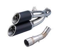 HPZPRPCEW Silencieux D'échappement Intermédiaire Pour Moto Pour Benelli Pour Leoncino 250 502c TRK502C Avec Double Sortie AK En Acier Inoxydable(Style C)