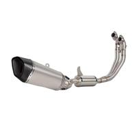 HPZPRPCEW Système D'échappement Complet Pour Moto Pour Aprilia RS660 RS 660 Pour Tuono 660 2021 2022 2023 2024 Silencieux Avant En Carbone(Argent)