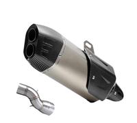 HPZPRPCEW Système D'échappement Modifié Pour Moto Pour B&MW R1200GS R1200 GS Pour Adventure ADV Avec Silencieux À Double Trou Et Tube Intermédiaire(Style F)