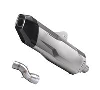 HPZPRPCEW Système D'échappement Modifié Pour Moto Pour B&MW R1200GS R1200 GS Pour Adventure ADV Avec Silencieux À Double Trou Et Tube Intermédiaire(Style C)