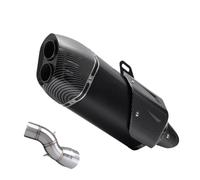HPZPRPCEW Système D'échappement Modifié Pour Moto Pour B&MW R1200GS R1200 GS Pour Adventure ADV Avec Silencieux À Double Trou Et Tube Intermédiaire(Style E)