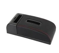 HPZPRPCEW Tapis D'accoudoir De Voiture Rehausseur Universel Boîte À Mouchoirs Coussin De Protection Pour Accoudoir Boîte De Rangement(C1 Noir rouge PAS d'USB)