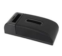 HPZPRPCEW Tapis D'accoudoir De Voiture Rehausseur Universel Boîte À Mouchoirs Coussin De Protection Pour Accoudoir Boîte De Rangement(C2 Ligne noire PAS d'USB)