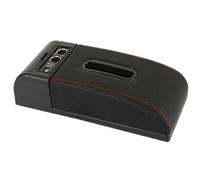 HPZPRPCEW Tapis D'accoudoir De Voiture Rehausseur Universel Boîte À Mouchoirs Coussin De Protection Pour Accoudoir Boîte De Rangement(B1 Black red 2USB)