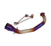 HPZPRPCEW Tuyau Liaison Section Connexion Avant D'échappement De Moto Tube En Acier Inoxydable Embouts De Silencieux À Enfiler Pour Y&amaha Pour Cygnus 125(Bleu)