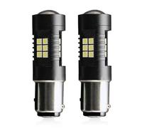 HPZPRPCEW Universal Lot De 2 Ampoules LED Universelles 1157 BAY15D P21/5W 21 3030SMD Pour Feux Arrière Recul Et Freinage 12/24V Blanc Jaune Orange Rouge(BLANC)
