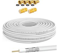 HQ-135 PRO Câble satellite coaxial 130 dB 15 m quadruple blindage pour installations DVB-S/S2 DVB-C et DVB-T BK + 4 fiches F plaquées or et 2 connecteurs F