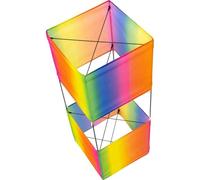 HQ Cerf-volant Ecoline Classic pour enfants - Pour monter - Pour faire monter - Peu de vent à partir de 5 ans - 75 x 120 cm + 1,5 m - Queue de dragon 17 kp - Cordon en polyester de 25 m sur poignée