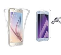 HQ-CLOUD® Coque Gel 360 Protection Integral Transparent Invisible pour Samsung Galaxy A3 2017 A320F + 1 Film de Protection d'écran en Verre trempé (ne Couvre Pas la totalité d'écran)