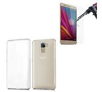 HQ-CLOUD - Coque Gel en Silicone Transparent pour Huawei Honor 5X / Huawei GR5 + 1 Film de Protection d'écran en Verre trempé