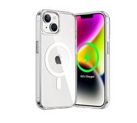 HQ-CLOUD® Coque Magnétique pour iPhone 14 6,1 Pouces, Compatible avec MagSafe, Dos Anti Rayures, Transparent