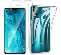 HQ-CLOUD® Coque pour Honor 9X lite Transparente Silicone en Gel TPU Souple + 2 Verre trempé Film Protection écran - Anti Rayures - Ultra Résistant Dureté 9H