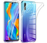 HQ-CLOUD® Coque pour Huawei P30 Lite Transparente Silicone en Gel TPU Souple + 2 Verre trempé Film Protection écran - Anti Rayures - Ultra Résistant Dureté 9H