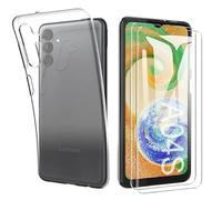 HQ-CLOUD® Coque pour Samsung Galaxy A04s / A13 5G Transparente Silicone en Gel TPU Souple + 2 Verre trempé Film Protection écran - Anti Rayures - Ultra Résistant Dureté 9H