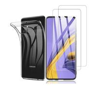 HQ-CLOUD® Coque pour Samsung Galaxy A51 Transparente Silicone en Gel TPU Souple + 2 Verre trempé Film Protection écran - Anti Rayures - Ultra Résistant Dureté 9H
