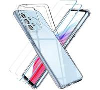 HQ-CLOUD® Coque pour Samsung Galaxy A53 5G Transparente Silicone en Gel TPU Souple + 2 Verre trempé Film Protection écran - Anti Rayures - Ultra Résistant Dureté 9H