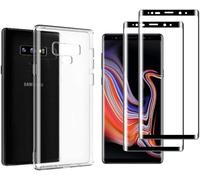 HQ-CLOUD® Coque pour Samsung Galaxy NOTE 9 Transparente Silicone en Gel TPU Souple + 2 Verre trempé Film Protection écran - Anti Rayures - Ultra Résistant Dureté 9H