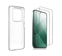 HQ-CLOUD ® Coque pour Xiaomi 14 Transparente Silicone en Gel TPU Souple + 2 Verre trempé Film Protection écran - Anti Rayures - Ultra Résistant Dureté 9H