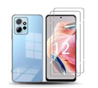 HQ-CLOUD® Coque pour XIAOMI REDMI Note 12 4G (Non pour 5G) Transparente Silicone en Gel TPU Souple + 2 Verre trempé Film Protection écran - Anti Rayures - Ultra Résistant Dureté 9H