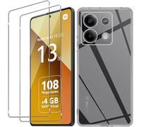 HQ-CLOUD® Coque pour Xiaomi Redmi Note 13 5G Transparente Silicone en Gel TPU Souple + 2 Verre trempé Film Protection écran - Anti Rayures - Ultra Résistant Dureté 9H