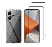 HQ-CLOUD® Coque pour Xiaomi Redmi Note 13 Pro Plus 5G Transparente Silicone en Gel TPU Souple + 2 Verre trempé Film Protection écran - Anti Rayures - Ultra Résistant Dureté 9H