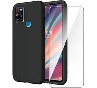 HQ-CLOUD® Coque Silicone NOIR Mat Compatible avec XIAOMI REDMI NOTE 8 + 1 Film de Protection d'écran en Verre trempé Transparent - Anti Rayures - Ultra Résistant Dureté 9H