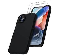 HQ-CLOUD® Coque Silicone NOIR Mat Pour IPHONE 14 PRO 6,1" + 2 Verre trempé Film Protection écran - Anti Rayures - Ultra Résistant Dureté 9H