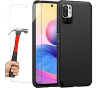 HQ-CLOUD® Coque Silicone NOIR Mat Pour Xiaomi Redmi Note 10 Pro/Redmi Note 10 Pro Max + 2 Verre trempé Film Protection écran - Anti Rayures - Ultra Résistant Dureté 9H