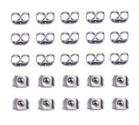 HQ-CLOUD Lot de 100 Fermoirs de Boucles d'Oreilles,Embout Poussoirs A Clou d'Oreilles - argenté