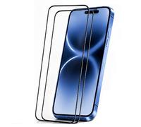 HQ-CLOUD Lot de 2 Verres Trempés Pour iPhone 16 - Film de Protection d'écran Couverture Complète Noir - Anti Rayures - Ultra Résistant Dureté 9H