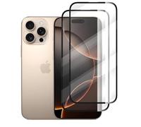 HQ-CLOUD Lot de 2 Verres Trempés Pour iPhone 16 Pro - Film de Protection d'écran Couverture Complète Noir - Anti Rayures - Ultra Résistant Dureté 9H