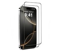 HQ-CLOUD Lot de 2 Verres Trempés Pour iPhone 16 Pro Max - Film de Protection d'écran Couverture Complète Noir - Anti Rayures - Ultra Résistant Dureté 9H