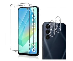 HQ-CLOUD Lot de 2 Verres Trempés pour SAMSUNG GALAXY A16 4G/5G + 2 Protection Objectif Caméra en Verre Trempé