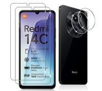 HQ-CLOUD Lot de 2 Verres Trempés pour Xiaomi Redmi 14C + 2 Protection Objectif Caméra Verre Trempé Ultra HD Anti-Rayures 9H